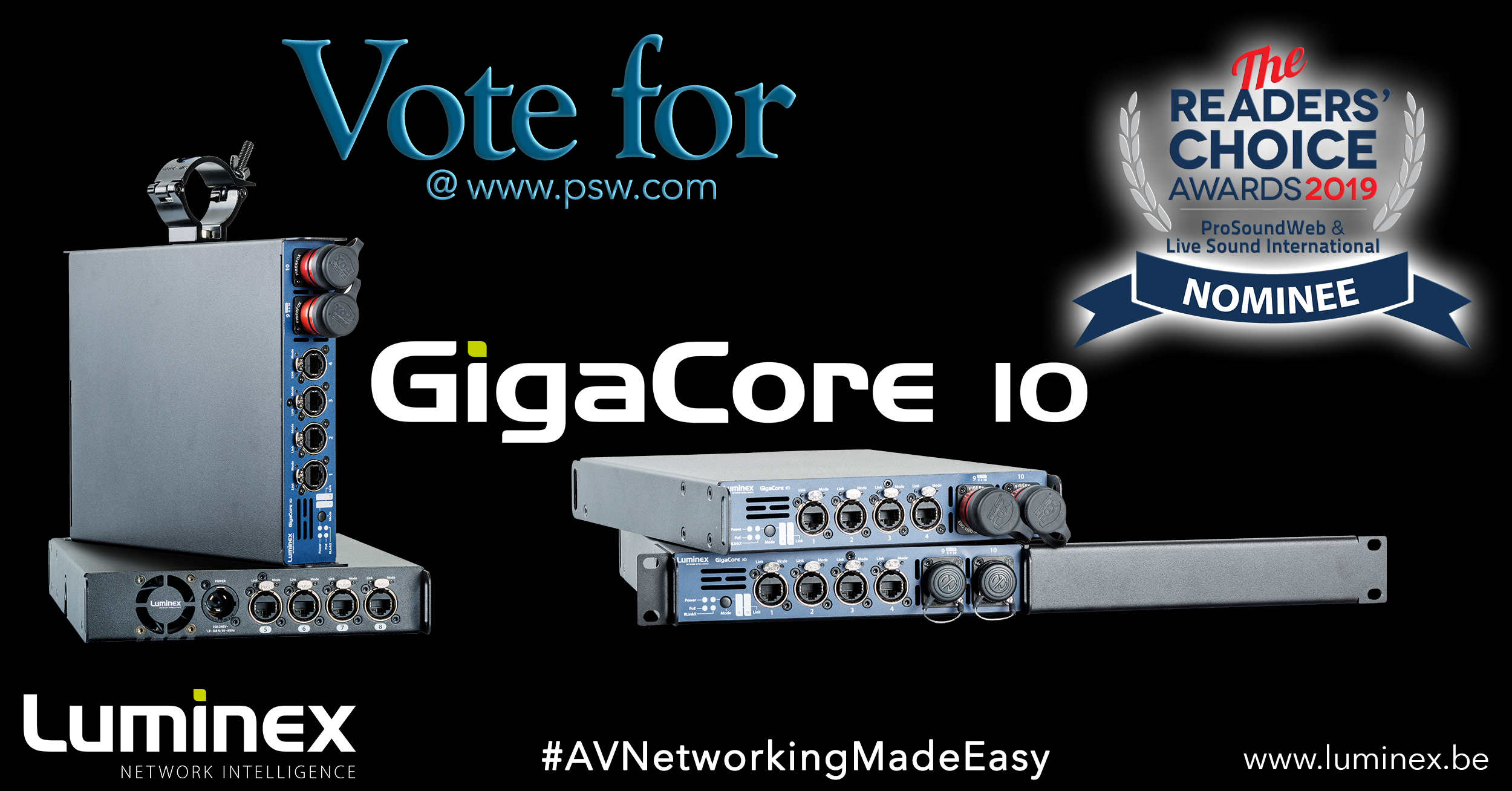 Luminex GigaCore 10 Network Switch nominated for a ProSoundWeb